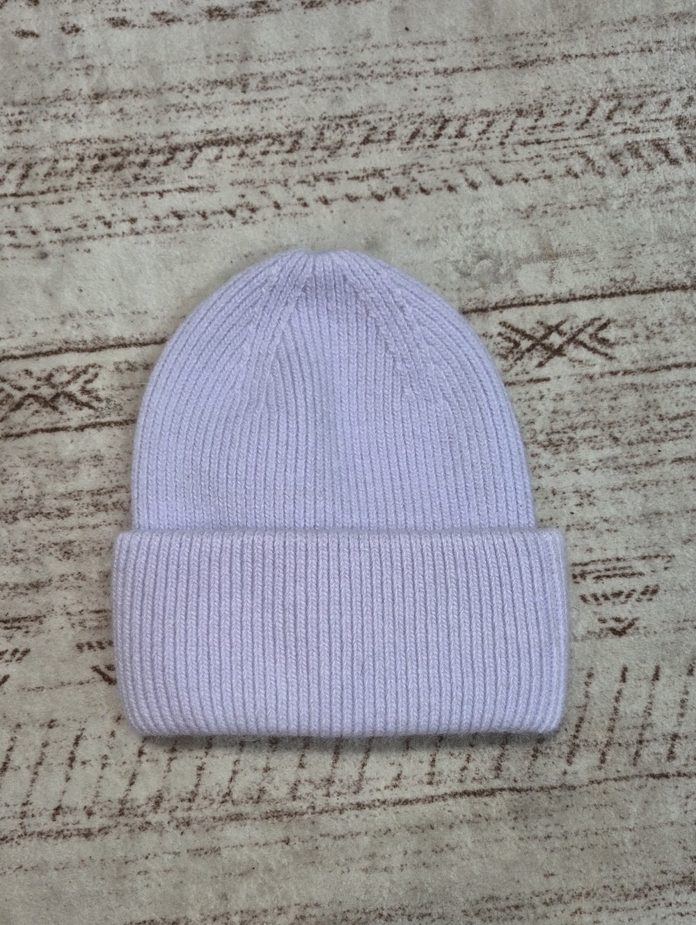Lavender Ribbed Knit Beanie OS